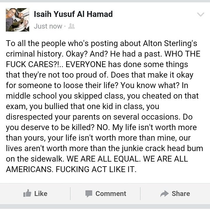 BlackOutCoven's tweet photo. #BlackLivesMatter #AltonSterling #PrayForAmerica https://t.co/XICgY9iSGT