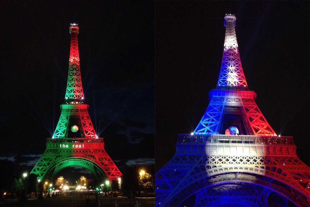 LaTourEiffel's tweet photo. Dernier match de l'#Euro2016 et dernier show avec @orange ce soir ! Quelles couleurs me donnerez-vous ? #POR #FRA https://t.co/YiI476Nn2G