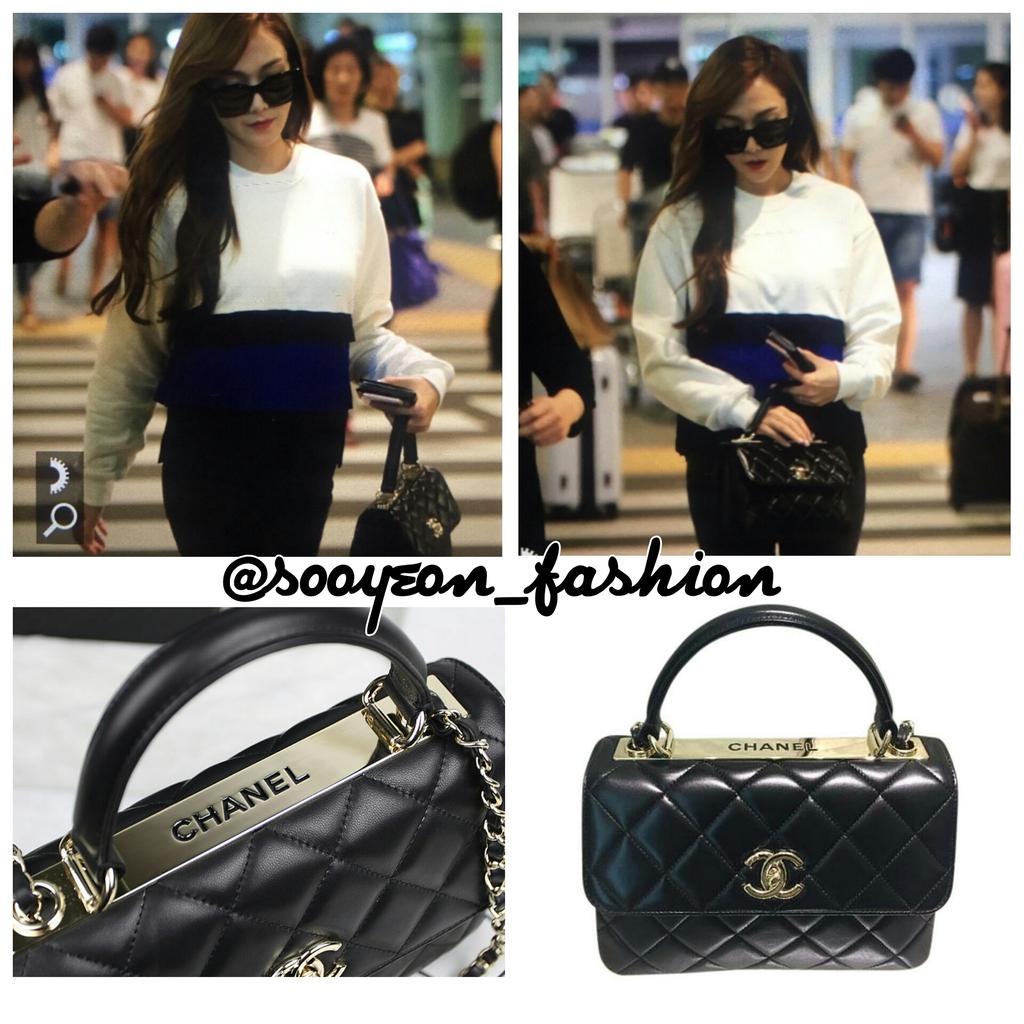 jsy fashion on X: 160708 Incheon Airpot CHANEL: Small Trendy CC Flap Bag ( Black), $5600  #JessicaJung   / X