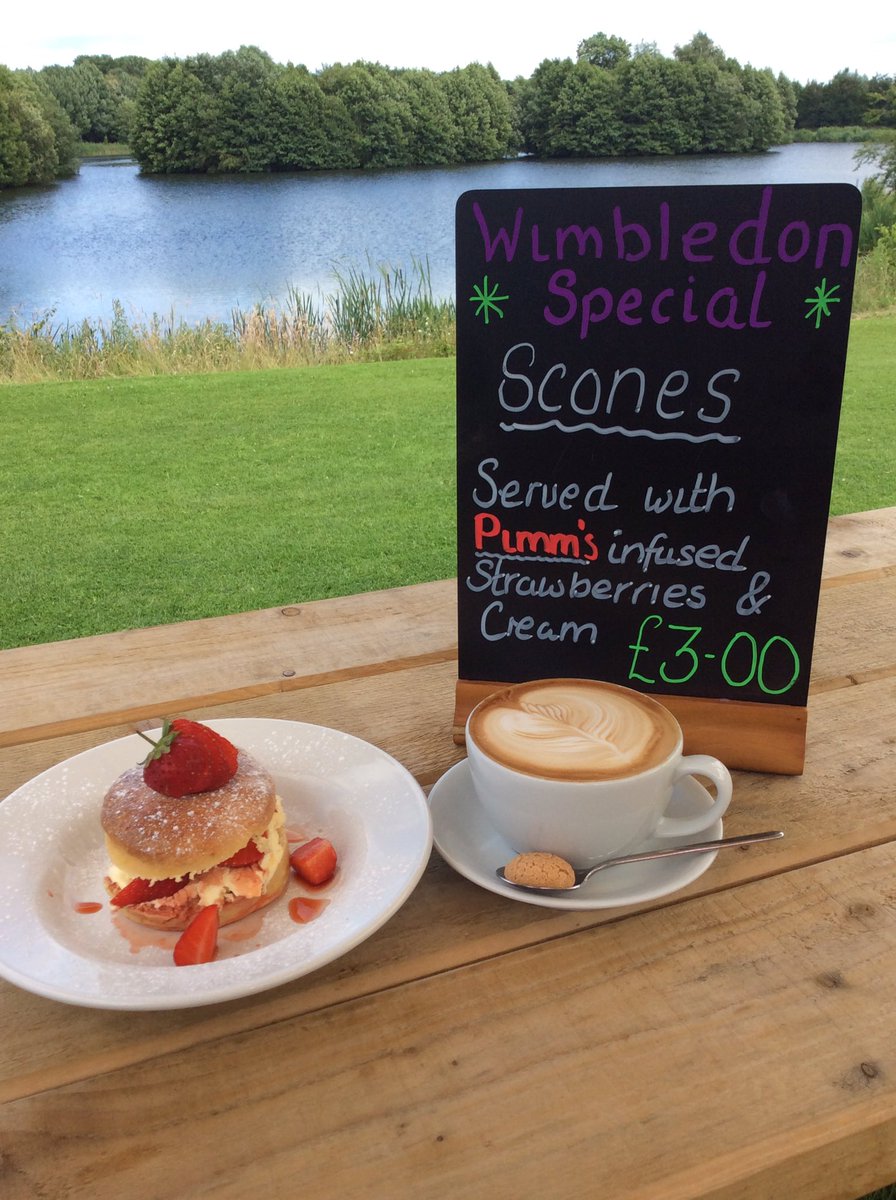 alderford_lake's tweet photo. Why not celebrate the Wimbledon's final this weekend with one of our scrumptious Pimms scones! #LatteArt #dearnford https://t.co/e8laNpGxUn