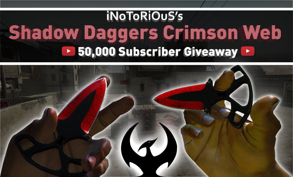 iNOTORIOUS's tweet photo. Giveaway for 50,000 Subscribers: Shadow Daggers Crimson Web | Link - https://t.co/Osg3Y8of51 https://t.co/jr0g27spsl