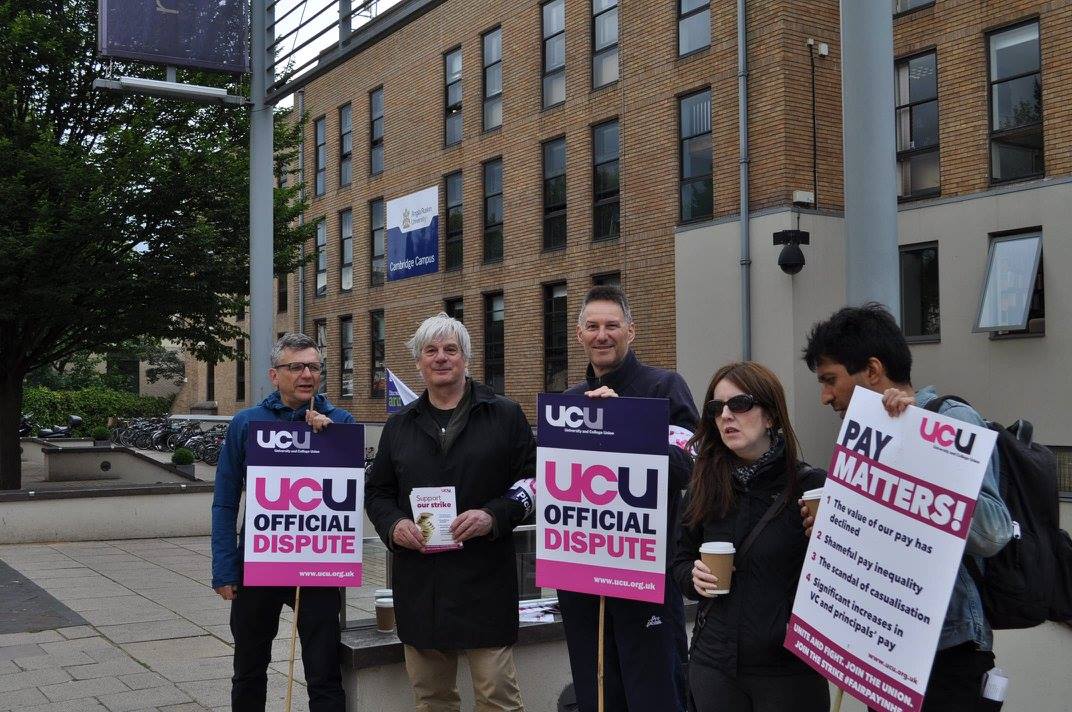 DavidIanSkinner's tweet photo. Pictures from Anglia Ruskin UCU #fairpayinhe strike on Tuesday. Good to march with #nutstrike. https://t.co/OGNTG3xK3x