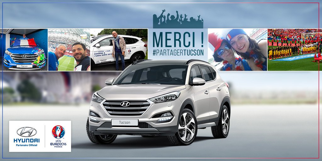 HyundaiFrance's tweet photo. Un grand merci pour votre participation ! #PartagerTucson revient très prochainement, restez connecté 👍 #EURO2016 https://t.co/eyydg1eyh6