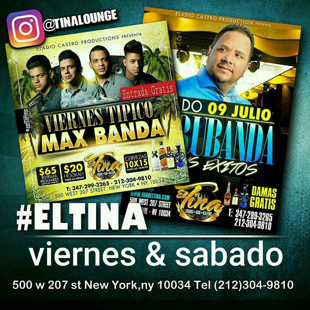 elTinalounge's tweet photo. Esta noche #maxbanda y mañana sabado #kerubanda #eltina https://t.co/KK7w569PLy