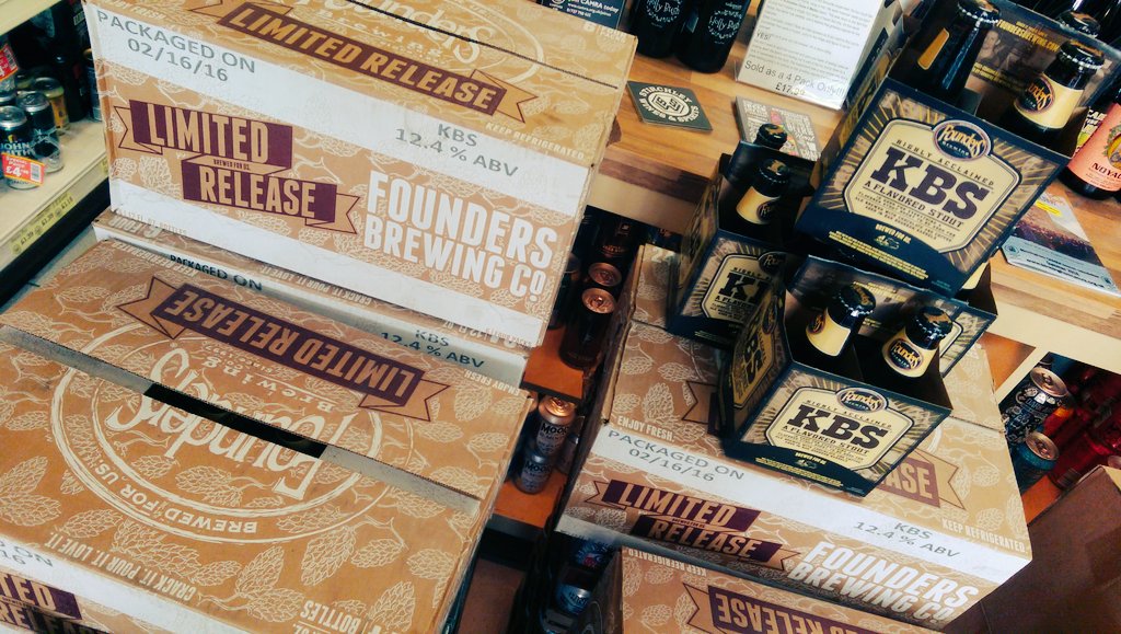 StirchleyWines's tweet photo. Okay, we have just had a surprise delivery of @foundersbrewing KBS 2016!
SO FILL YOUR BOOTS! ☺️
#KBS2016 https://t.co/CBj0McJe94