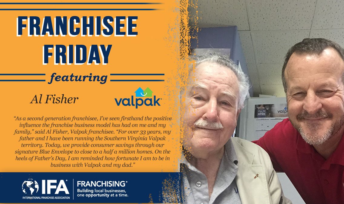 Franchising411's tweet photo. Happy #FranchiseeFriday to second generation franchisee Al Fisher of Valpak! Al credits his dad for his success: https://t.co/ACSyZiiLQn