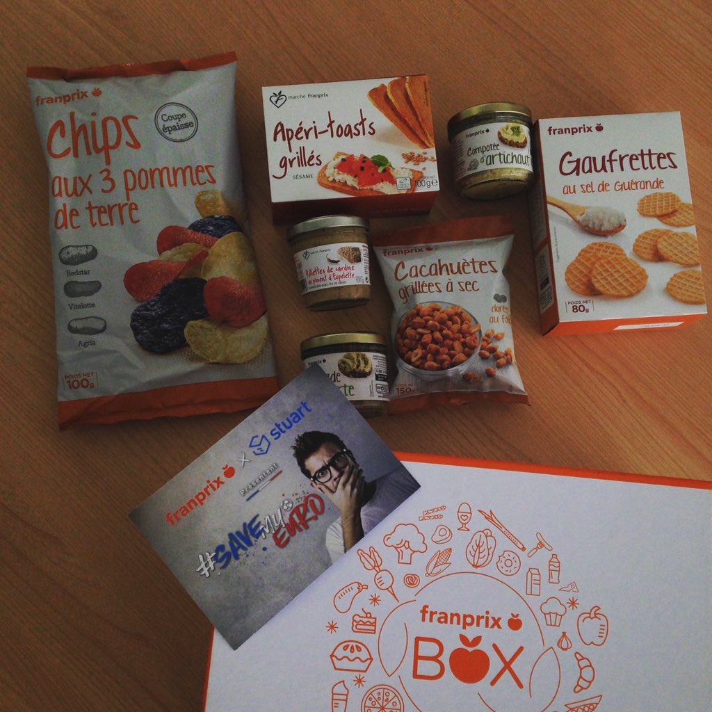 DanslapeauduneF's tweet photo. Merci @franprix pour la box apéro ! On est prêts pour la finale de dimanche #SaveMyEuro #EURO2016 https://t.co/Q4OD6gIJbQ