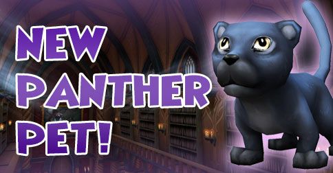 Wizard101's tweet image. He's fierce, adorable and ready to defend you in battle! Check out our new Panther Pet in the Crown Shop today.
