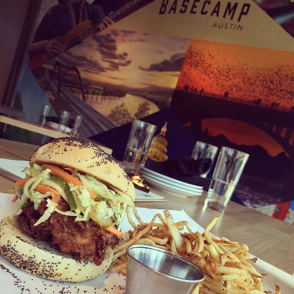 BasecampATX's tweet photo. Friday #happyhour is getting close! Swing by and see us 5-7! #delicious #instafood #friedc… https://t.co/cnb0MCHrcr https://t.co/1hWzOAEQkk