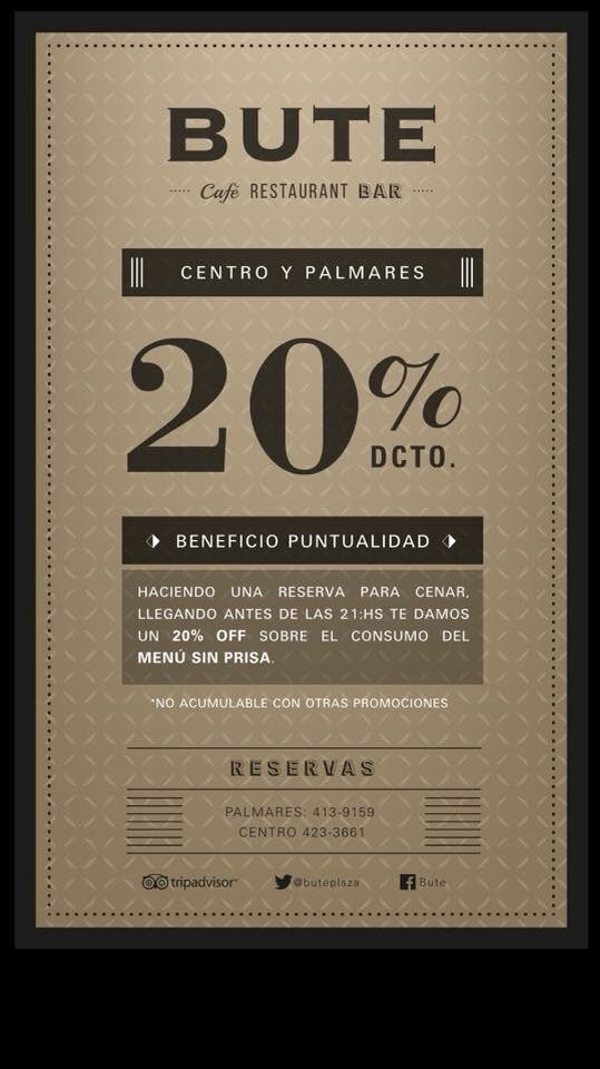 Sabías que reservando para antes de las 21h tenés 20% de descuento?
Linda manera de empezar el find largo!