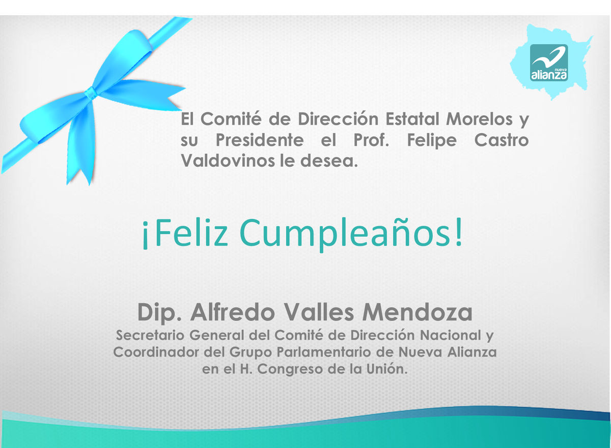 sntecastro's tweet photo. Muchas felicidades Dip. @alfredvalles por su cumpleaños, reciba un afectuoso abrazo de todo el CDE Morelos. https://t.co/BSORdHAAj5