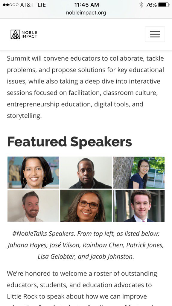 Check out <a href="/WinooskiLearns/">WinooskiLearns</a> student Rainbow in the top right as featured speaker for #NobleImpact16 #amplifystuvoice