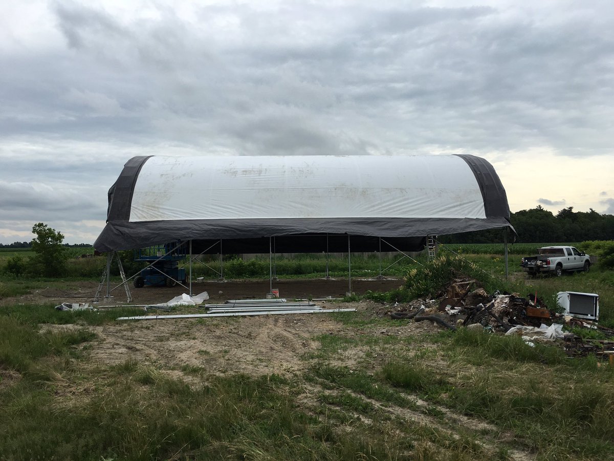 LloydCrossSales's tweet photo. Time to pull the fabric!It's always an amazing experience!A lot exciting &amp;a little bit scary!!! 40'x60' @tascodome https://t.co/8Xmo902gM7