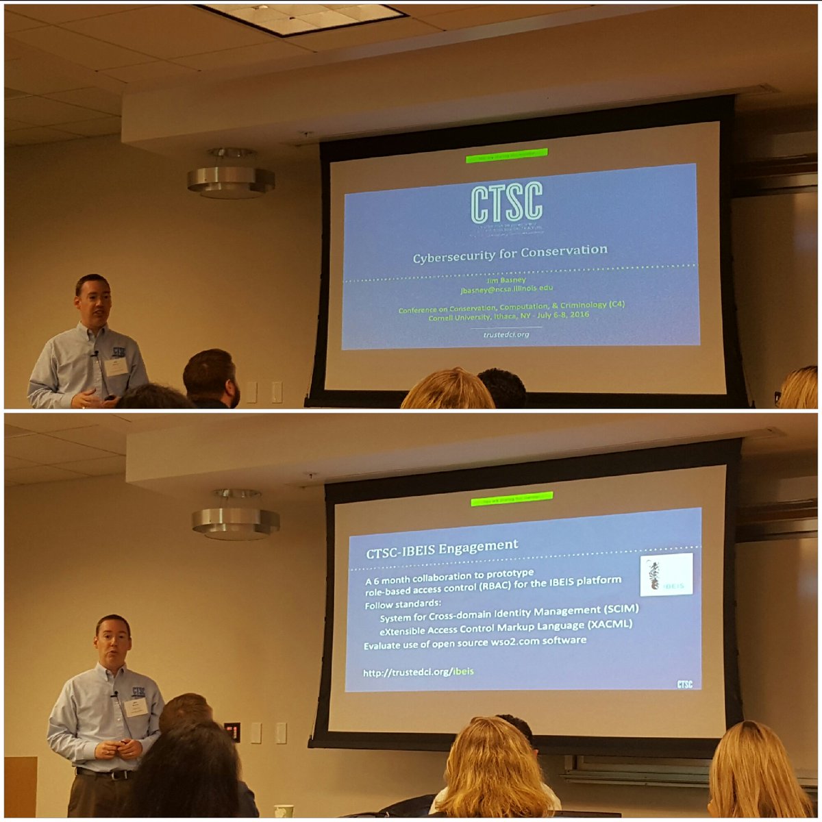 WildMeORG's tweet image. Jim Basney of @TrustedCI on #cybersecurity 4 #conservation &amp;amp; collab w/ @IBEIS_org at #CompSust2016 @compsust