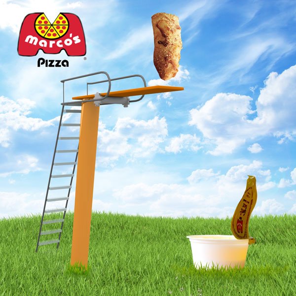 MarcosPizza's tweet photo. CheezyBread’s favorite summer pastime is taking a dip! What’s your fave dipping sauce: Pizza sauce? Ranch? Garlic? https://t.co/Kv7wOlgB85