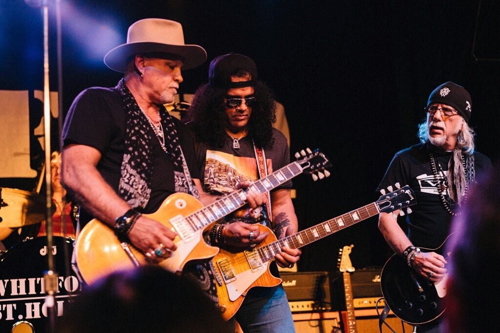 WhitfordStHolms's tweet photo. Thanks so much to our brother @Slash for gracing the stage with us last night in Nashville! A truly special evening! https://t.co/jQOENv37eo