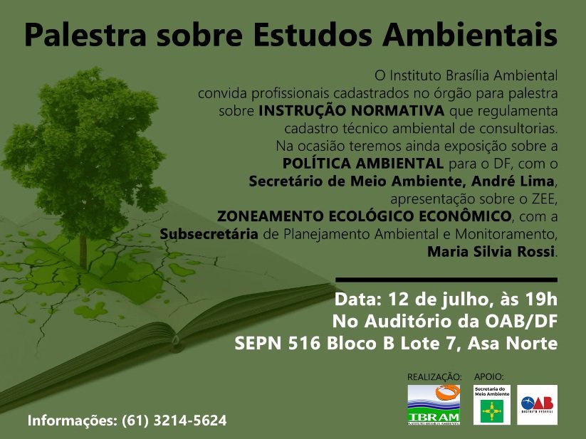 ASIBRAM's tweet photo. IBRAM/DF convida consultores ambientais @andrelimadf @PedroIvoBatista @RollembergPSB https://t.co/BFun2YqYhQ