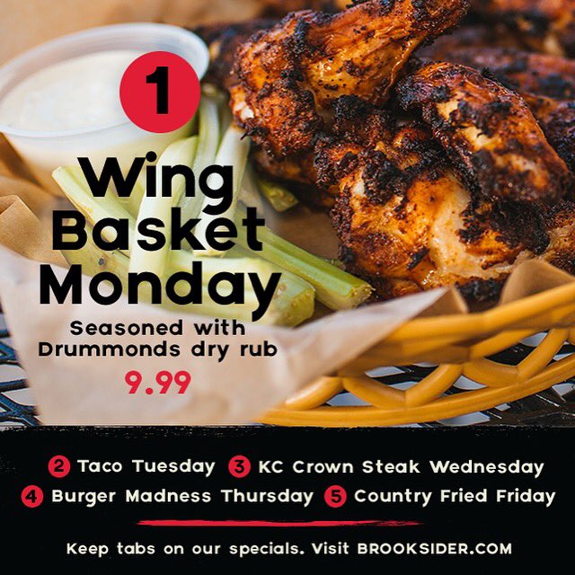brooksiderbar's tweet photo. Come see why Brooksider has 5 reasons to stop in. 🙌🍻 #kcdinnerspecials #brooksider #sportsbar #nightlifekc https://t.co/dr9ofKK3c0