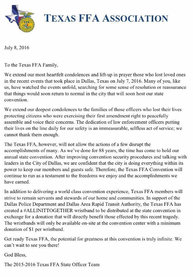 From the state officer team!