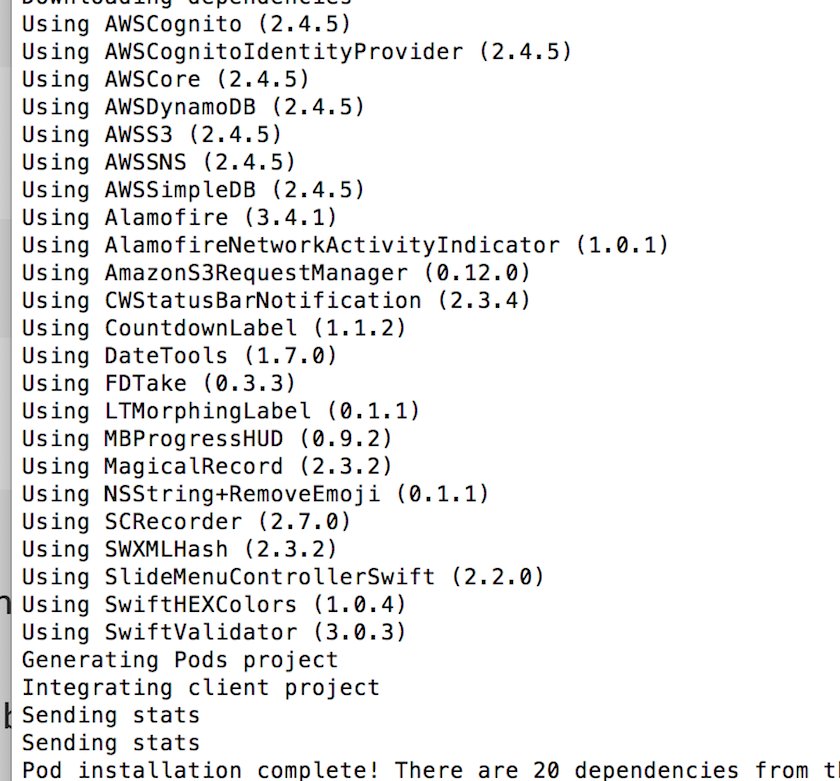 realPB's tweet photo. Seems like a lot... #podInstall #xcode https://t.co/u3Ew3Gg2j0