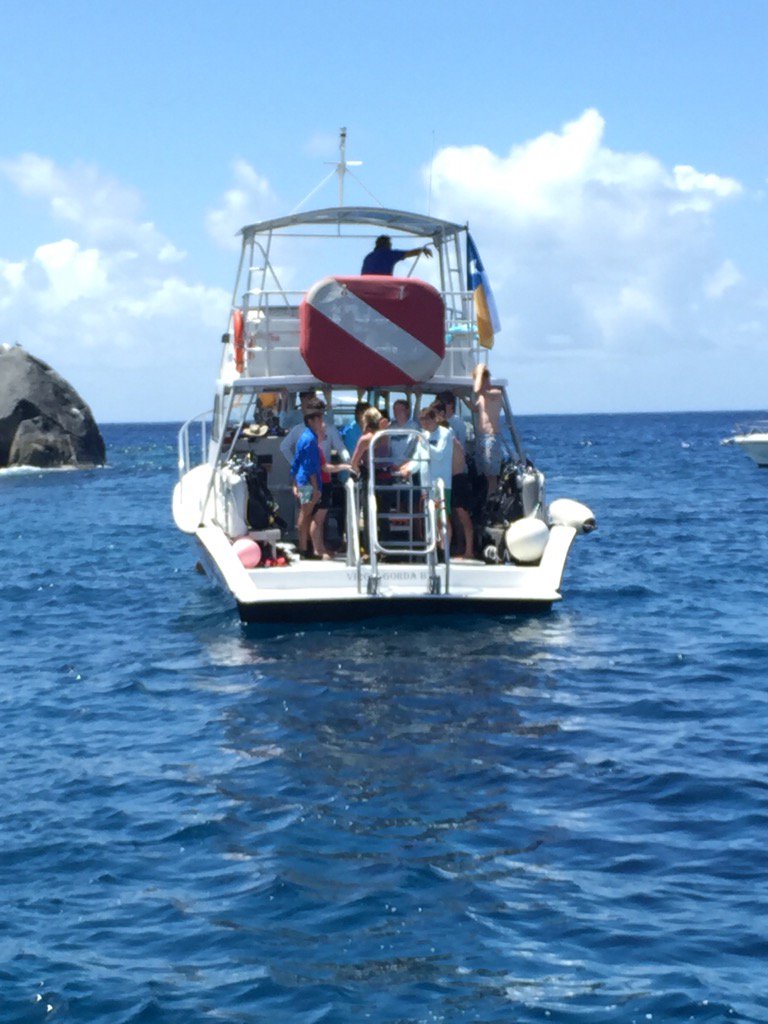 jcpmarinebio's tweet photo. The "Sea Dragons" prep for their final dive, the RMS Rhone. https://t.co/1Ds7Cn1MIG