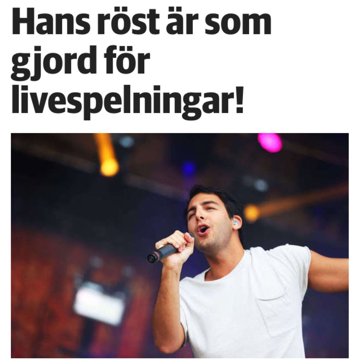 YWahlbeck's tweet photo. Bästa, finaste @DarinOfficial du sjunger som en Gud 🎶🎤😍👌🏼 https://t.co/VBtlcDnvll