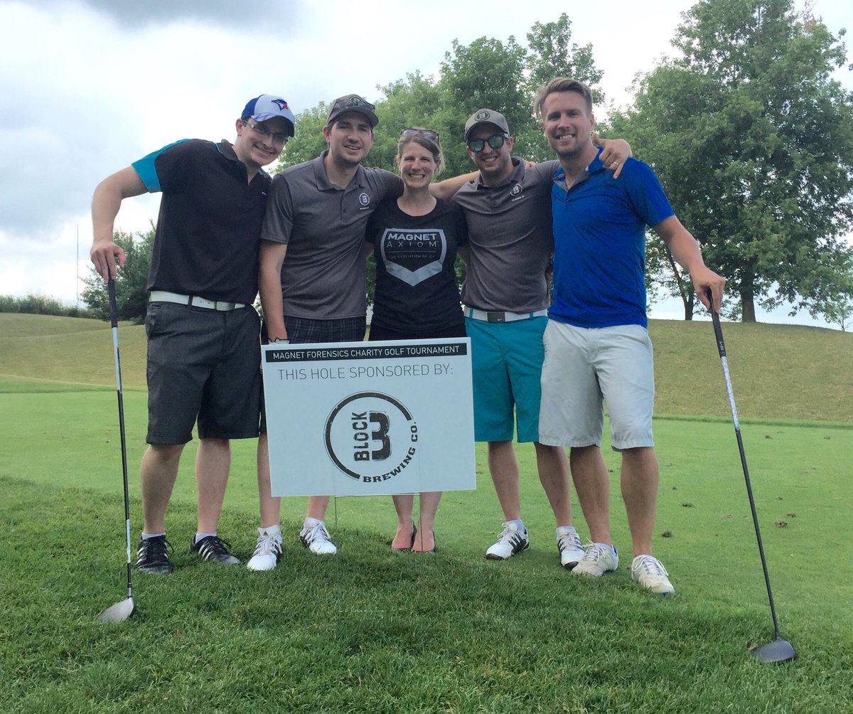 BlockThree's tweet photo. This hole is sponsored by @BlockThree @MagnetGolfTourn What a great day! Cheers https://t.co/8Tp223ycR1