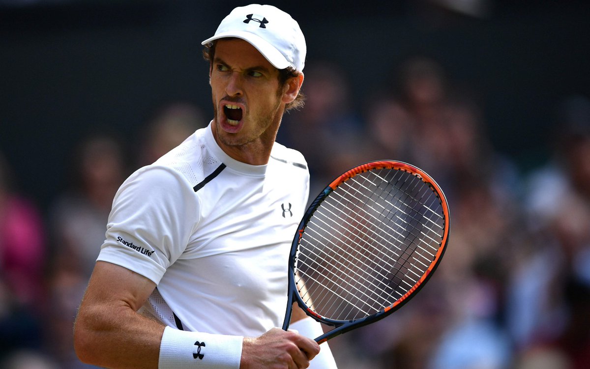 TelegraphSport's tweet photo. GAME SET MATCH ANDY MURRAY! Straight-sets win puts the Briton in the #Wimbledon final! https://t.co/QnMNYVgwTz https://t.co/rAZQhyyIgy