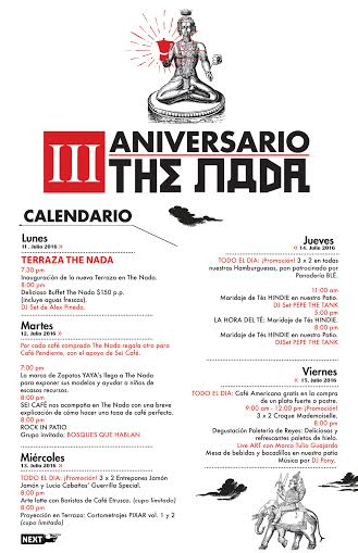 Thenadacafe's tweet photo. Proxima semana en @Thenadacafe nuestro 3 aniversario, acompañanos a festejar #promos #thenadacafe #thenada https://t.co/NTvYzfRPDN