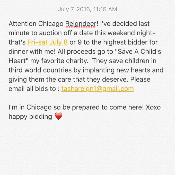 Don't forget! Bid on a #date w me ---> all proceeds go to #saveachildsheart #charity if you're in #chitown