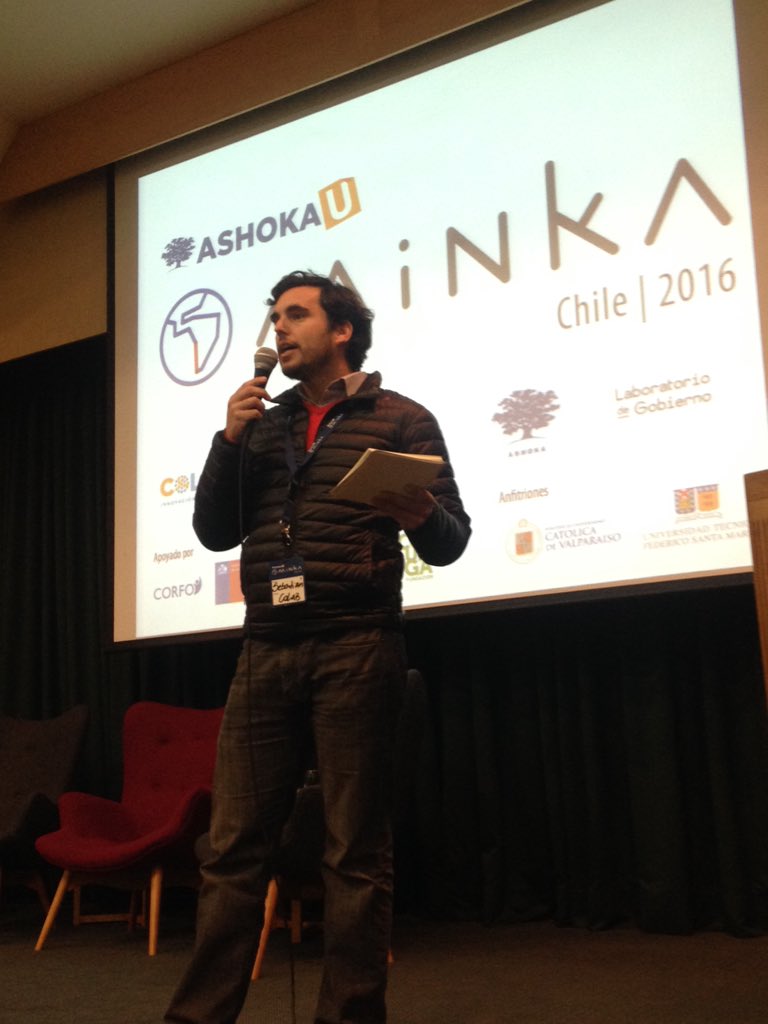 AshokaChile's tweet photo. @sgaticam de @CoLab_UC y #Ashokafellow cerrando la última jornada de la cumbre #Minka2016 https://t.co/GImtV6f1Ey