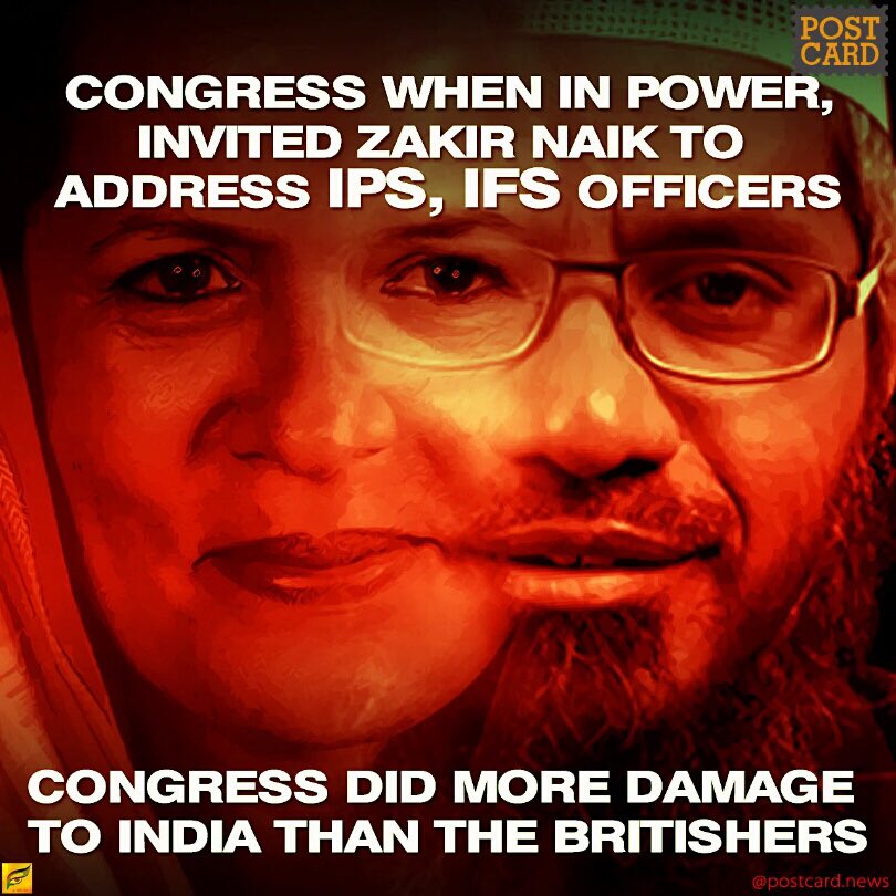 Zakir Naik was invited by the Congress government to address IPS and IFS officers.. youtube.com/watch?v=QIeOc6…