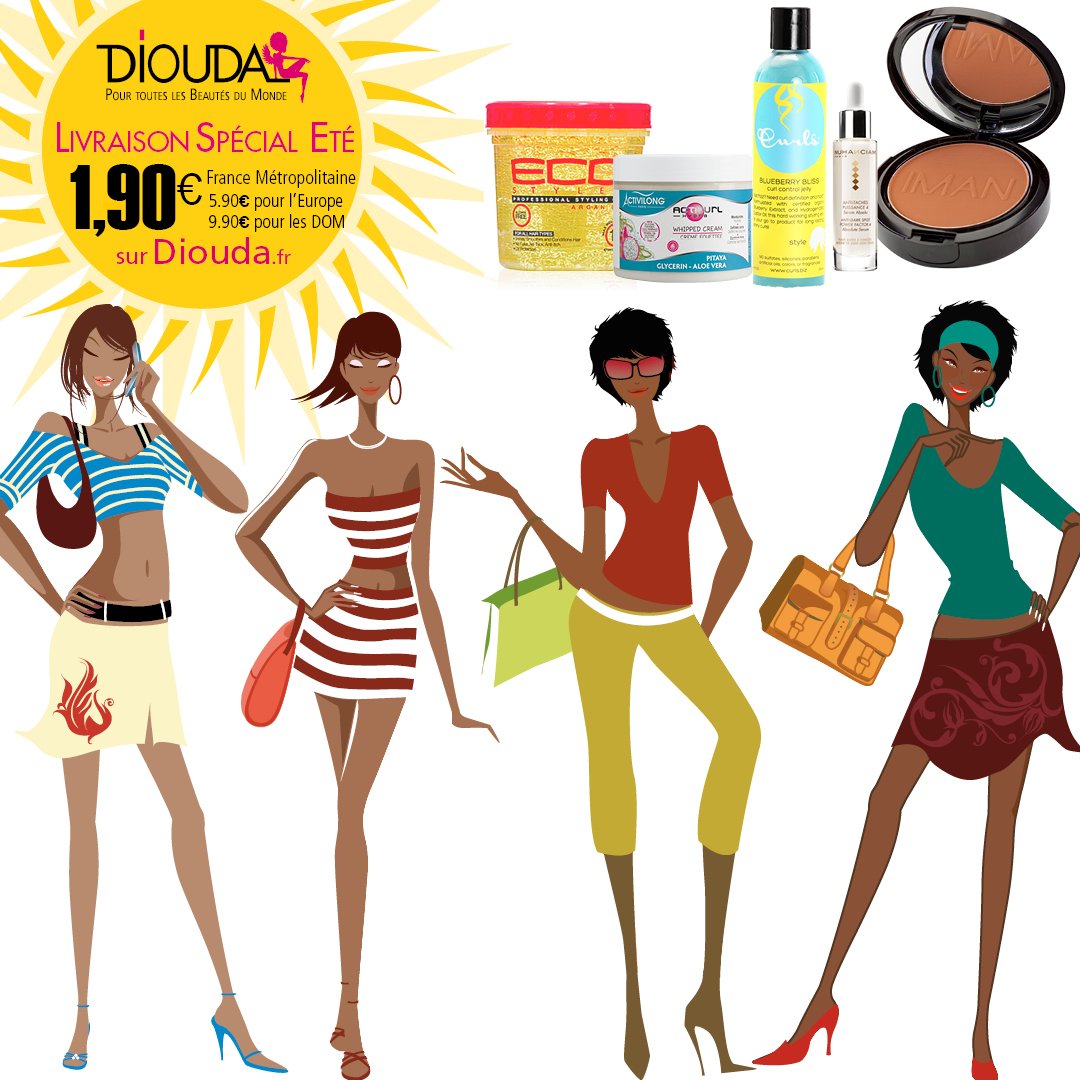 Diouda_France's tweet photo. Spécial été sur #Diouda.fr. Frais de Livraison en baisse à partir de 1.90€! #beauténoire https://t.co/liI50YGsPr