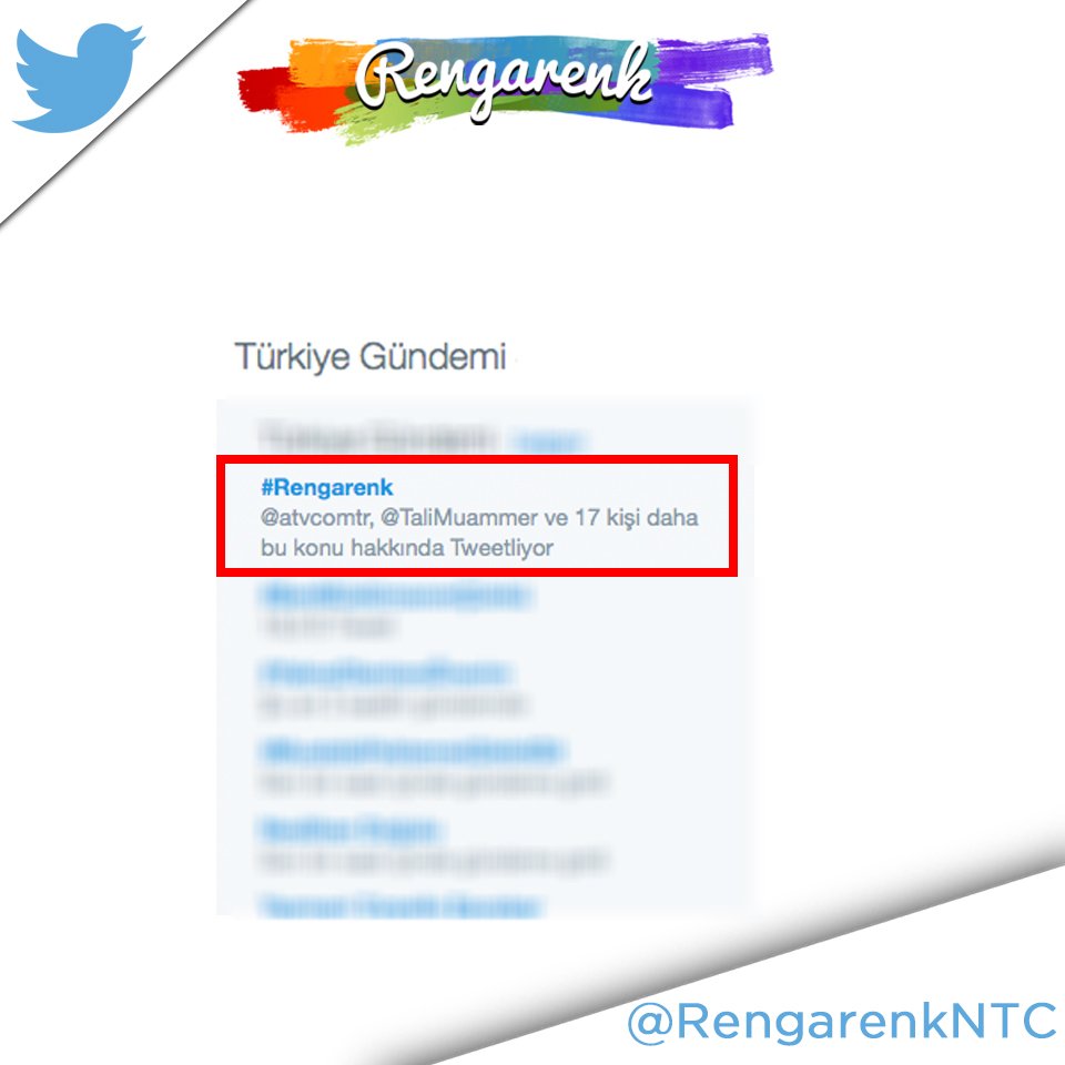 KacinKurasiTv's tweet photo. "#Rengarenk" Twitter Türkiye Gündeminde 1.Sıraya Yükseldi
Teşekkürler Herkese ✌️
@atvcomtr @_NTCMedya https://t.co/ZosXqeLFt6