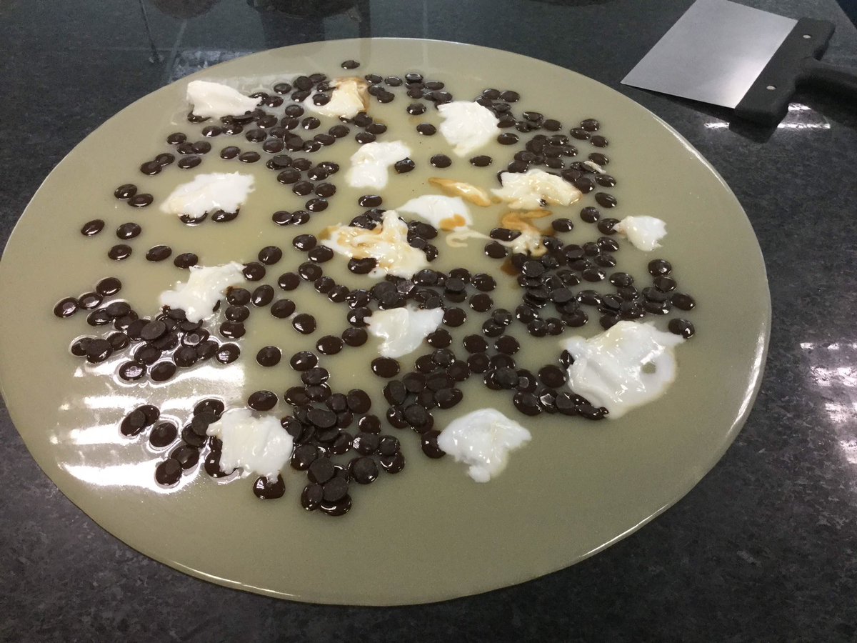 ChocAcademyBev's tweet photo. The end of a fun week - table top tempering fudge...! With Callebaut Cocoa Masse @Callebaut_ENG #fudge #chefsfun https://t.co/XsmkqlRF4M
