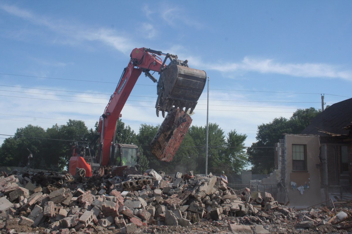 So this is happening today ... w/  some historic pieces saved for new building, <a href="/OakdaleTigers66/">Oakdale Tigers</a>, <a href="/Westside66/">Westside Community Schools</a> :