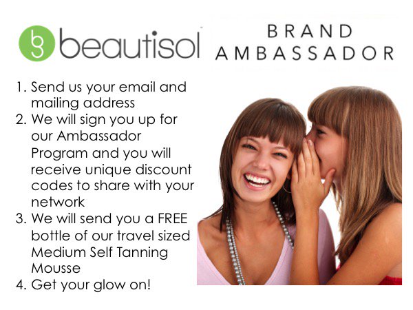 beautisol's tweet photo. Become a Beautisol Brand Ambassador and get a #FREE #Selftanning Mousse! Just message us with your email to start! https://t.co/msGWHNCW45