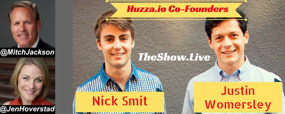Meet Nick Smit and Justin Womersley, co-founders of <a href="/Huzza_Live/">Huzza</a>, on Monday's TheShow.Live/huzza-co-found…