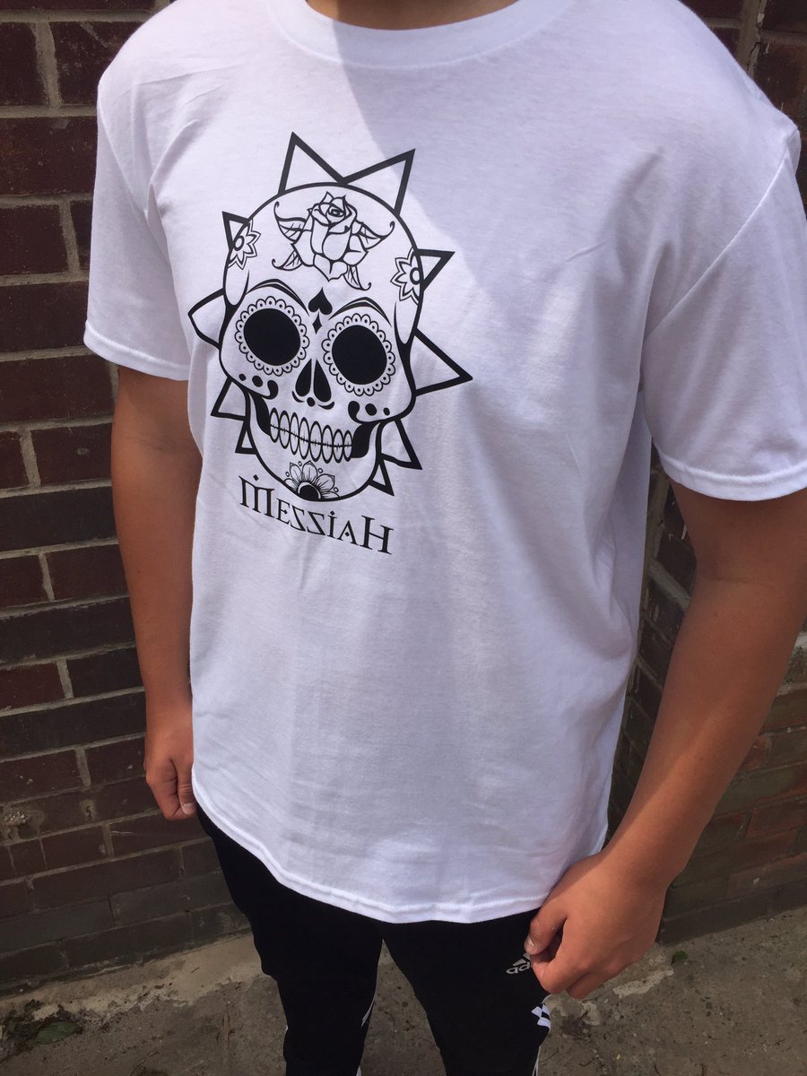 UkMessiah's tweet photo. Another one of our great tees with a modern sugar skull design! Take a look at our range at https://t.co/l1AUVDPQYt https://t.co/SyPpPX242h
