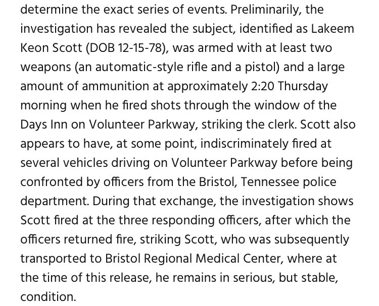 Lakeem Keon Scott shoots three cops in Tennessee, kills civilian Jennifer Rooney