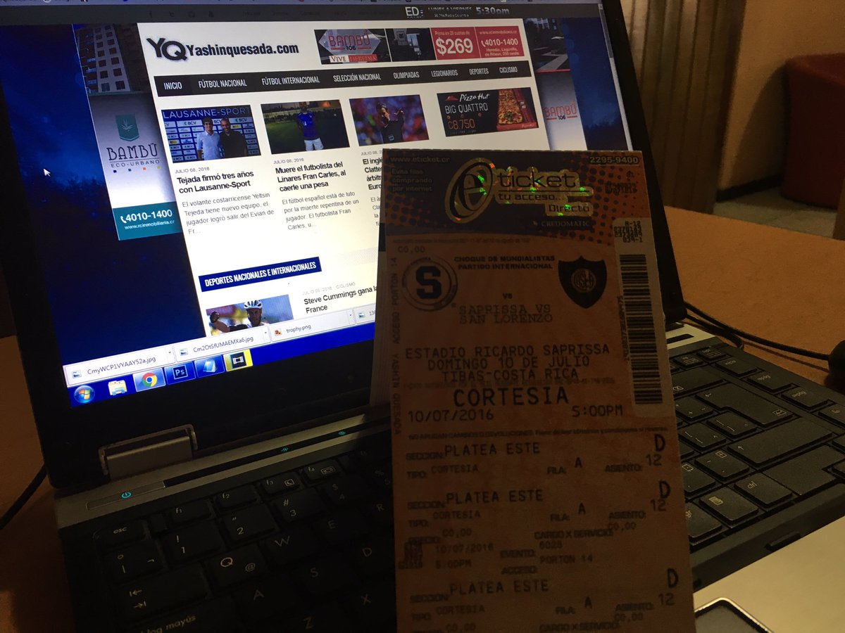 yashinquesadacr's tweet photo. #PromoYQ Tres entradas para Saprissa vs San Lorenzo. RT y queda participando. Tres ganadores este sábado https://t.co/PYGfWlz8bV