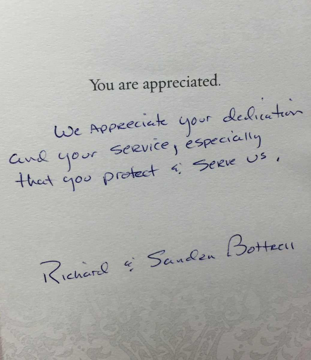 We are humbled by the prayers, visits, acts of kindness.The men &amp; women of APD do not take your support for granted.