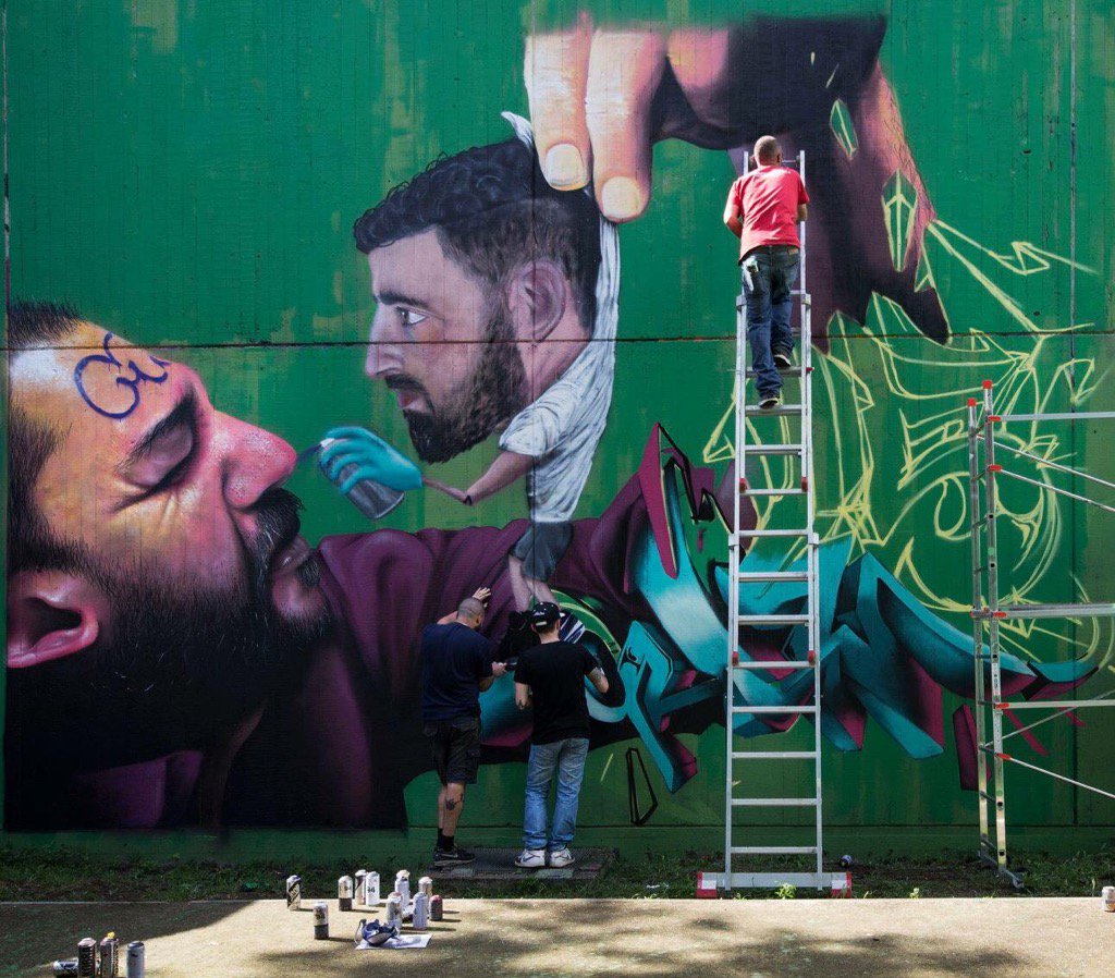 GraffitItaly's tweet photo. #meetingofstyle #trezzanosulnaviglio #cheone #andreacrea #wesh https://t.co/cgQxFKEDPJ