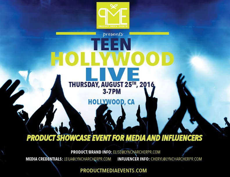 ProductMediaEvs's tweet photo. SAVE THE DATE: AUG 25 - "Teen Hollywood Live" presented by PME! https://t.co/wDj1FDf12O #TeenHollywoodLive #PME2016 https://t.co/78kCfXPNaN
