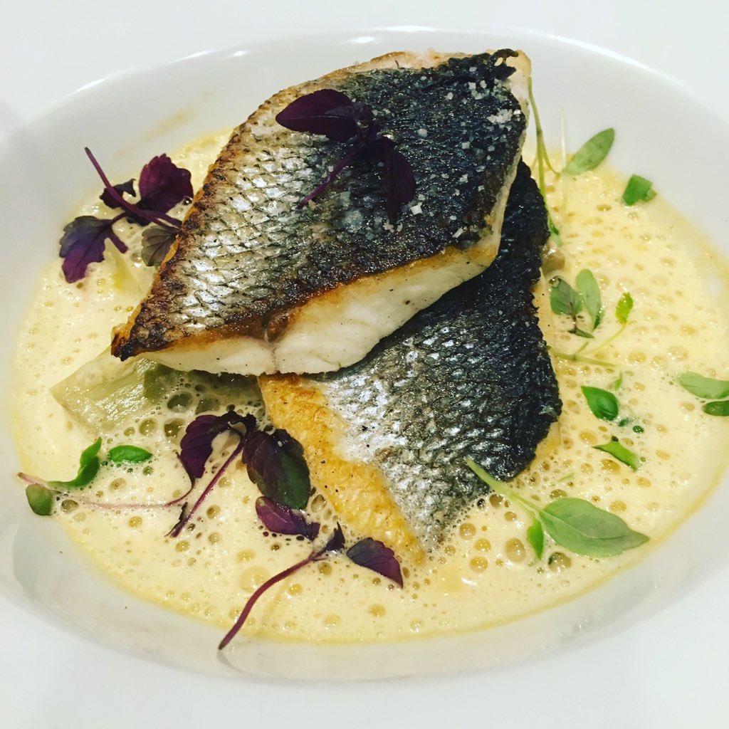 Seabass with a twist #microgreens #tomyam #sauce #beautiful #presentation #paris #franceisintheair @AirFranceIN