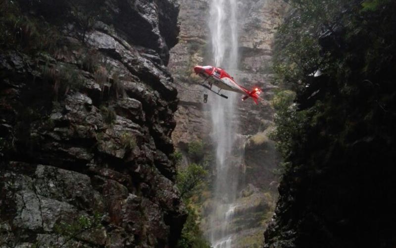 Jonkershoek - 2nd Waterfall - Fallen Hiker extracted by Skymed after overnight stay - wsar.org.za/2016/07/jonker…