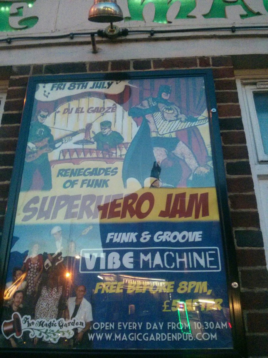superherojam's tweet photo. Amazing #artwork 4 #tonight by @magic_pub , looking 4ward 2 playing in a few minutes! Ayeayeaye #heroesunite https://t.co/9hGLUOj0jY