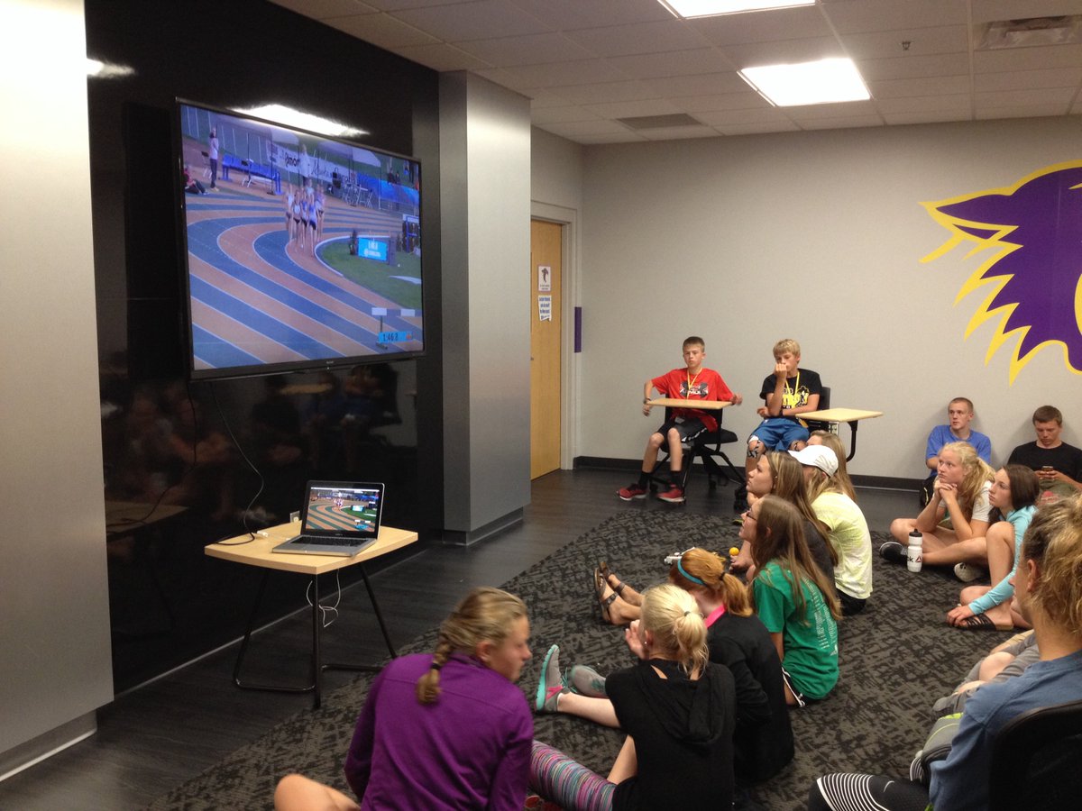 CTolleRun's tweet photo. #CTTC2016 campers cheering on counselor @ErinTeschuk in the Canadian Trials! (Coached by @ACarlson701) #raisetheroof https://t.co/Bh23DcfkyG