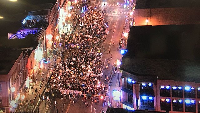 WKRN's tweet image. Another look at the #BlackLivesMatter protest in downtown Nashville.