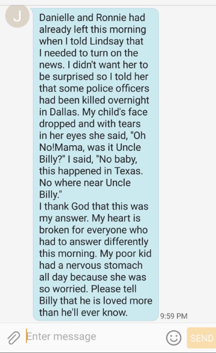 krh131045's tweet photo. My little cousins response to the police shootings in Dallas. Not all cops are bad. https://t.co/ZncfgaIMwY